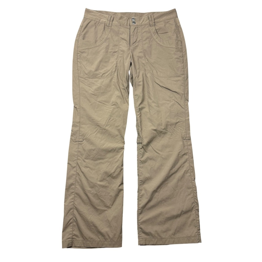 REI Pants Women 6 Petite Brown Nylon Stretch Outdoors Hiking Roll Up Leg Granola
